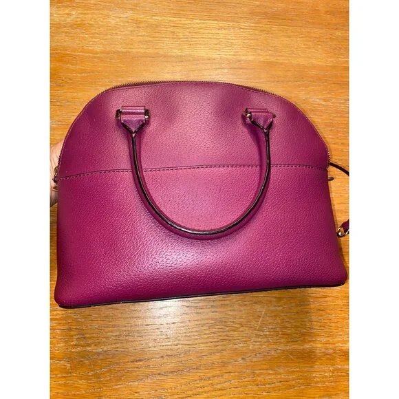 Kate Spade New York Leather Satchel Bag With Top Handles & Zipper Closure - Picture 2 of 6